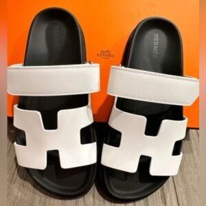 Hermes white Chypre women’s sandal